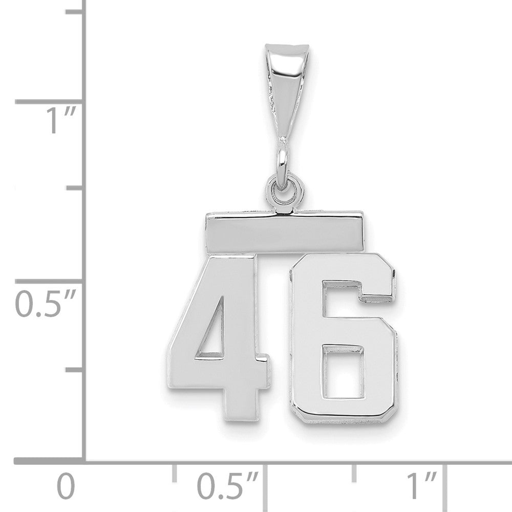FJC Finejewelers 14 kt White Gold Small Polished Number 46 Charm