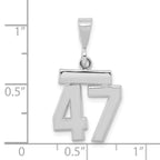 FJC Finejewelers 14 kt White Gold Small Polished Number 47 Charm