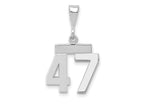 FJC Finejewelers 14 kt White Gold Small Polished Number 47 Charm
