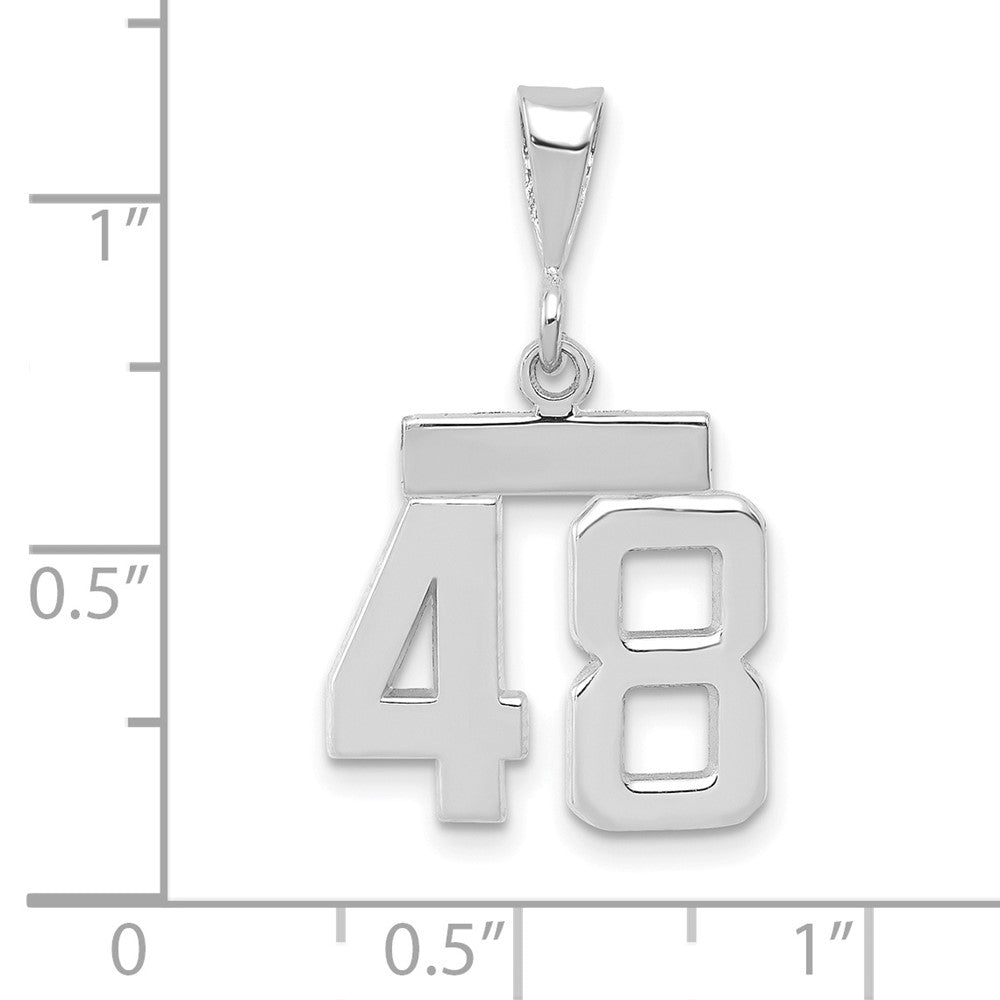 FJC Finejewelers 14 kt White Gold Small Polished Number 48 Charm