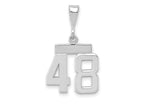 FJC Finejewelers 14 kt White Gold Small Polished Number 48 Charm