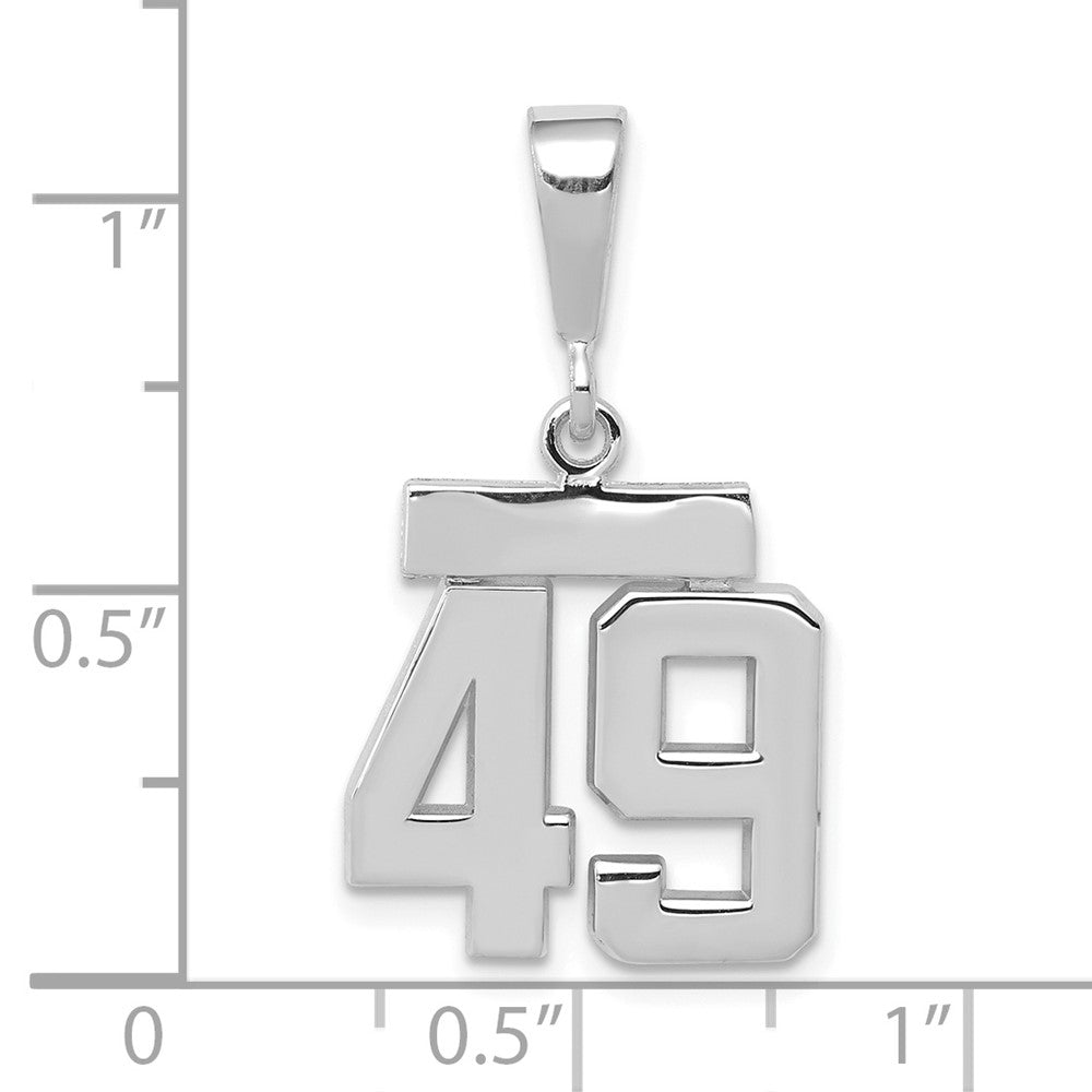 FJC Finejewelers 14 kt White Gold Small Polished Number 49 Charm