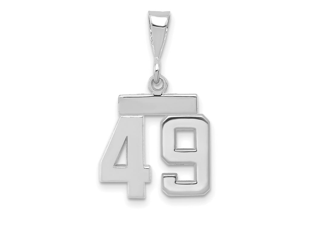 FJC Finejewelers 14 kt White Gold Small Polished Number 49 Charm
