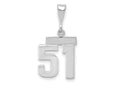 FJC Finejewelers 14 kt White Gold Small Polished Number 51 Charm