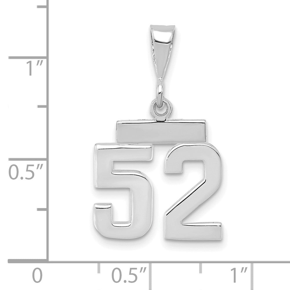 FJC Finejewelers 14 kt White Gold Small Polished Number 52 Charm