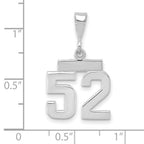 FJC Finejewelers 14 kt White Gold Small Polished Number 52 Charm