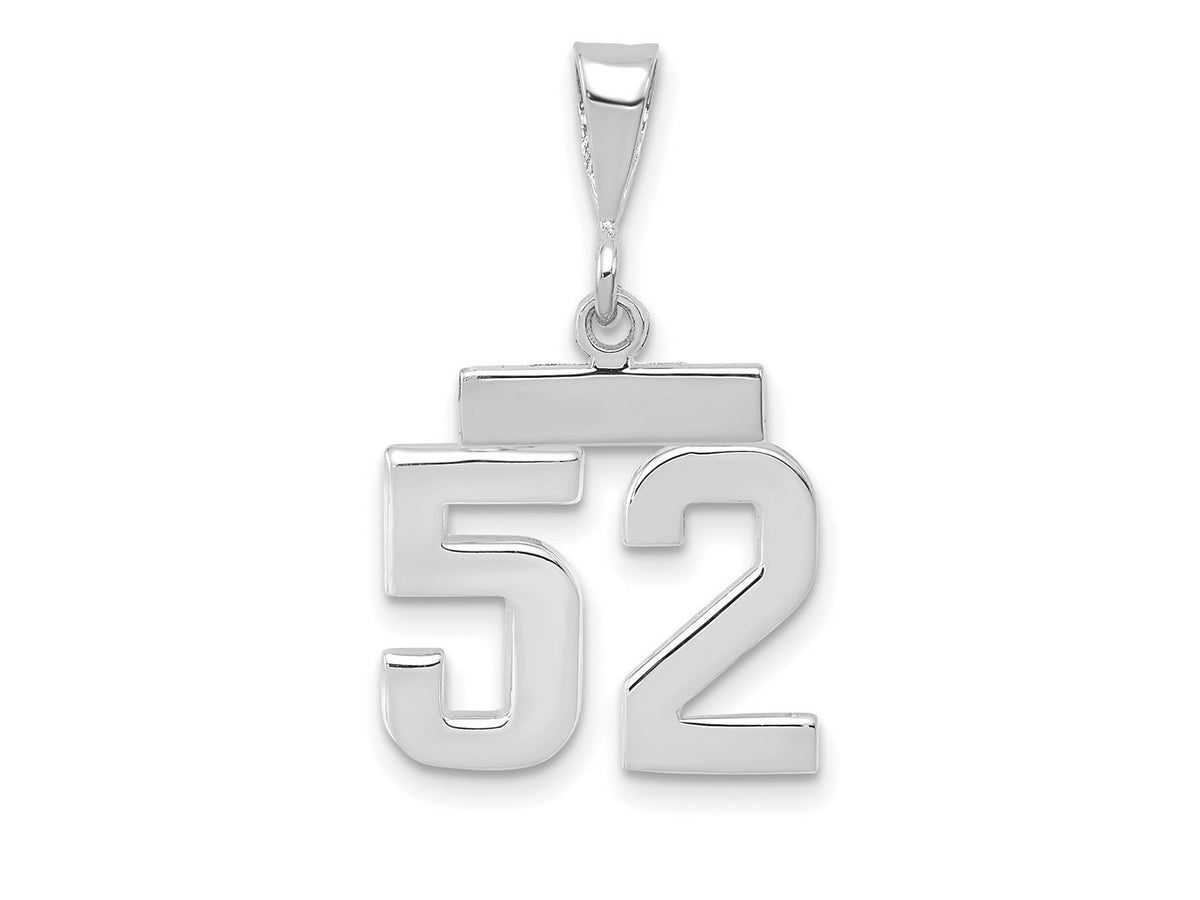 FJC Finejewelers 14 kt White Gold Small Polished Number 52 Charm