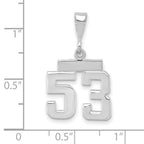 FJC Finejewelers 14 kt White Gold Small Polished Number 53 Charm