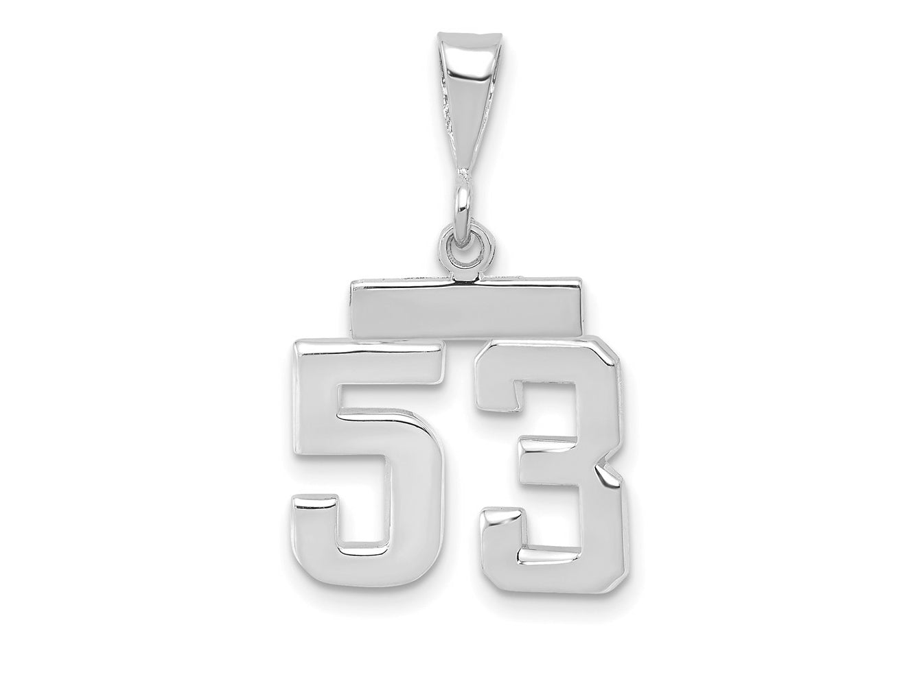 FJC Finejewelers 14 kt White Gold Small Polished Number 53 Charm