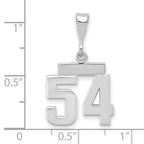 FJC Finejewelers 14 kt White Gold Small Polished Number 54 Charm