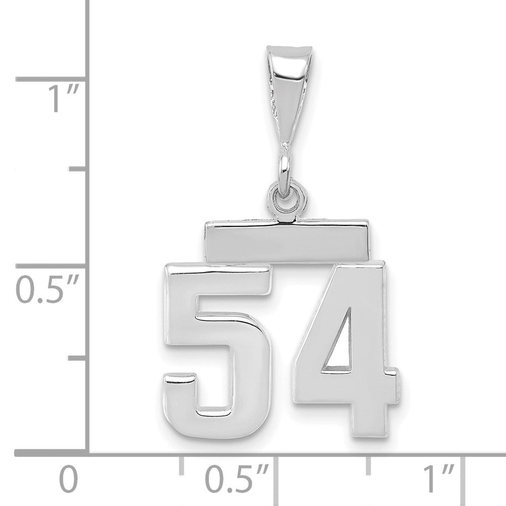 FJC Finejewelers 14 kt White Gold Small Polished Number 54 Charm