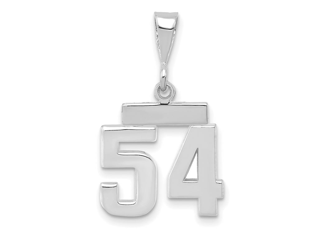 FJC Finejewelers 14 kt White Gold Small Polished Number 54 Charm