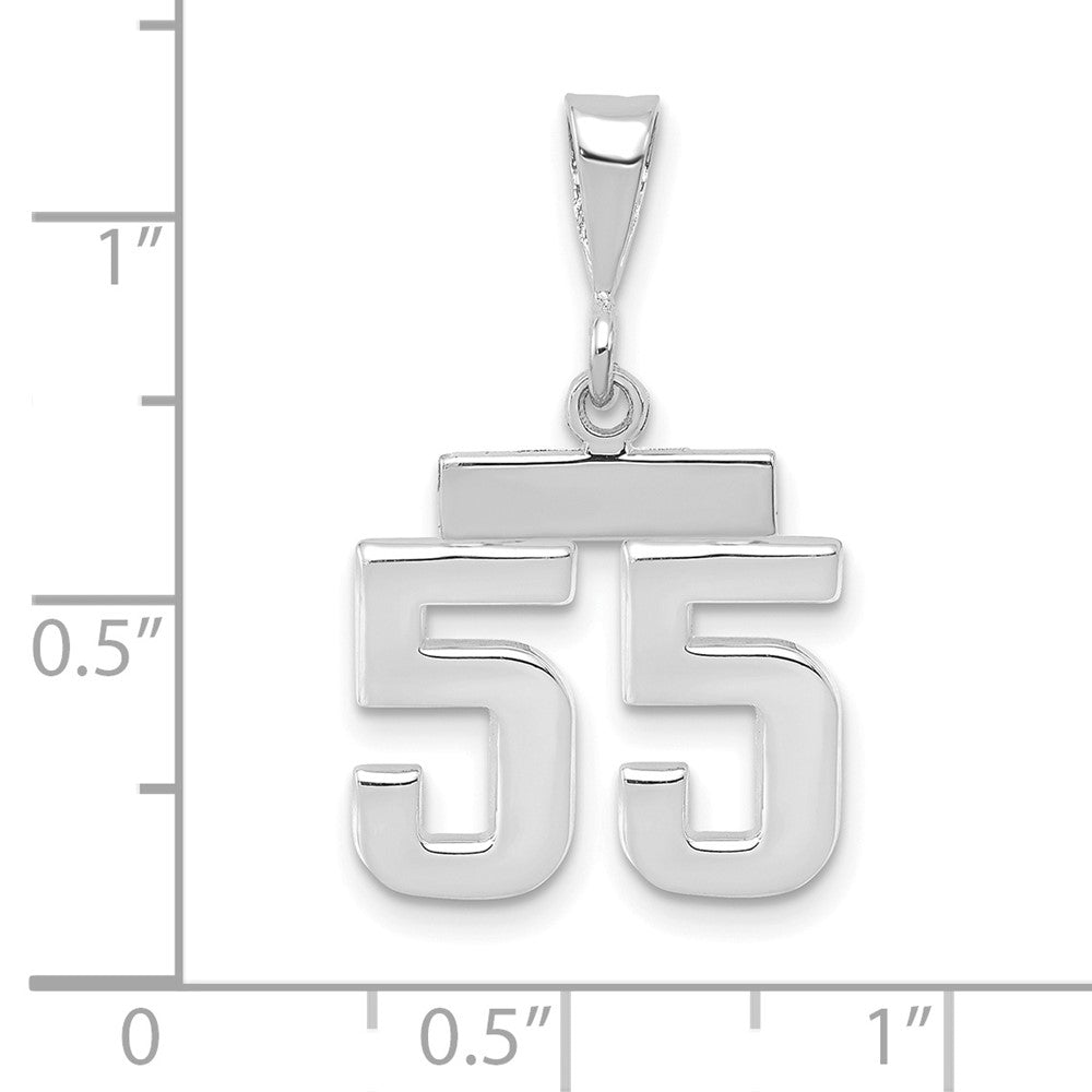 FJC Finejewelers 14 kt White Gold Small Polished Number 55 Charm