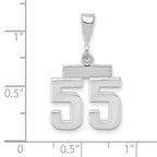 FJC Finejewelers 14 kt White Gold Small Polished Number 55 Charm