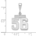 FJC Finejewelers 14 kt White Gold Small Polished Number 56 Charm