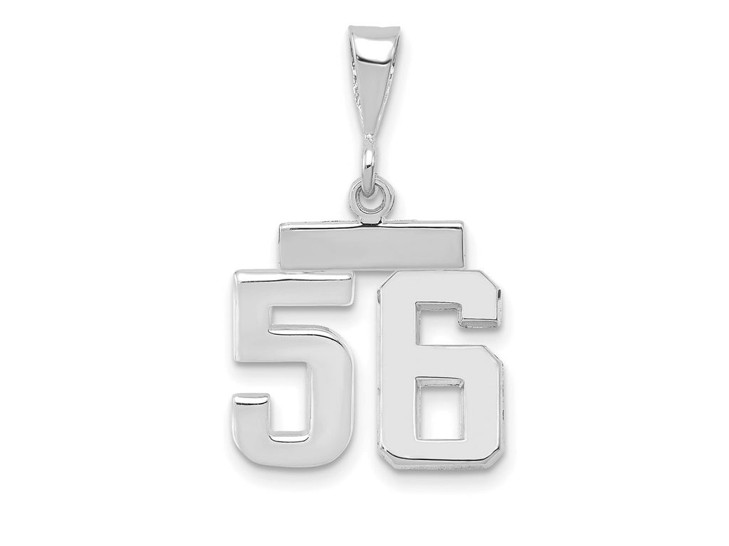 FJC Finejewelers 14 kt White Gold Small Polished Number 56 Charm