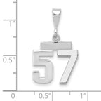 FJC Finejewelers 14 kt White Gold Small Polished Number 57 Charm