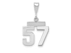 FJC Finejewelers 14 kt White Gold Small Polished Number 57 Charm