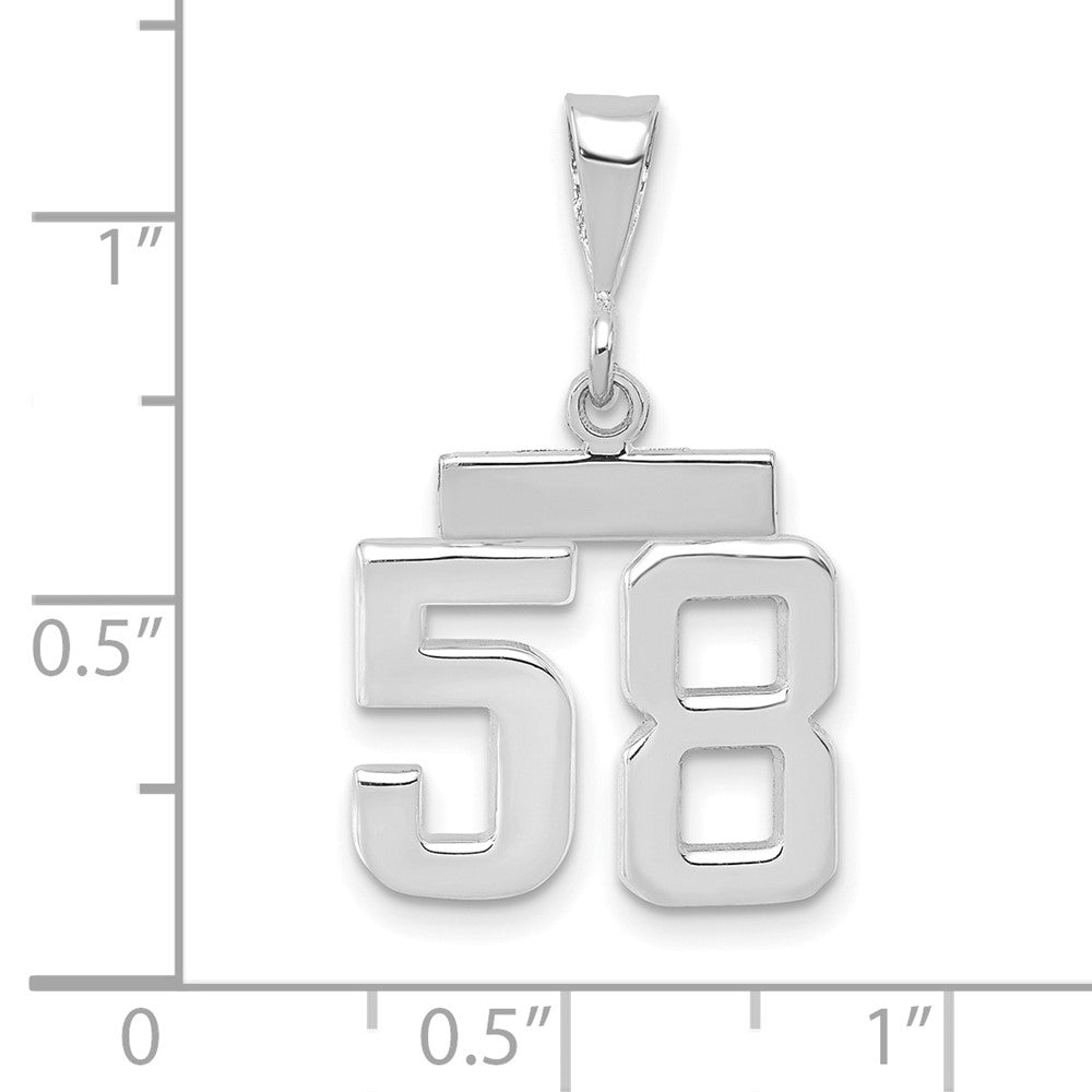 FJC Finejewelers 14 kt White Gold Small Polished Number 58 Charm