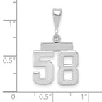 FJC Finejewelers 14 kt White Gold Small Polished Number 58 Charm