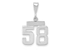 FJC Finejewelers 14 kt White Gold Small Polished Number 58 Charm