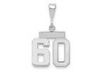 FJC Finejewelers 14 kt White Gold Small Polished Number 60 Charm