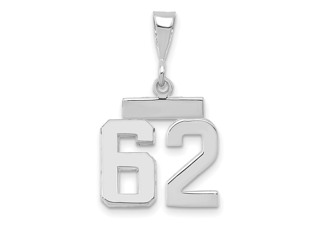 FJC Finejewelers 14 kt White Gold Small Polished Number 62 Charm
