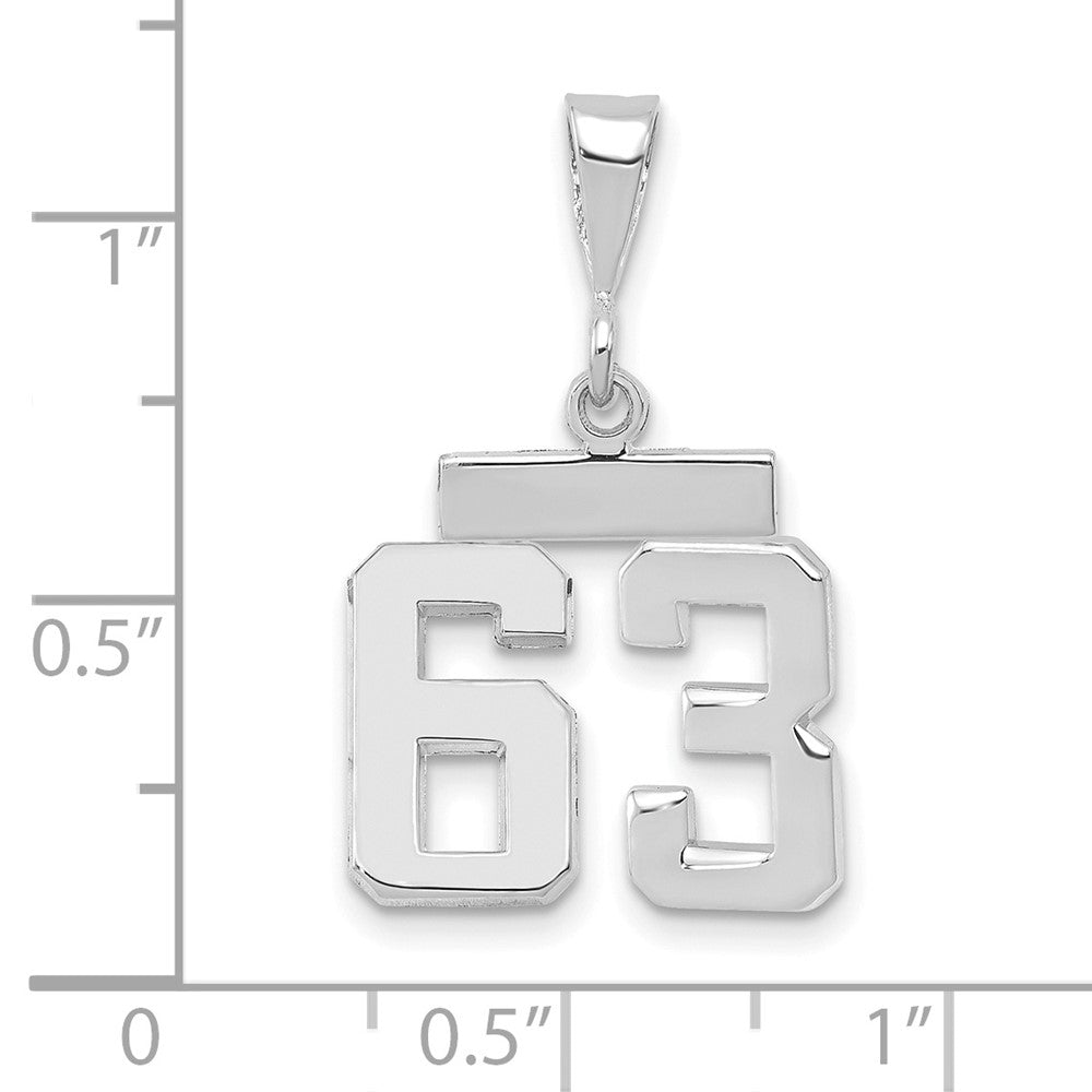FJC Finejewelers 14 kt White Gold Small Polished Number 63 Charm