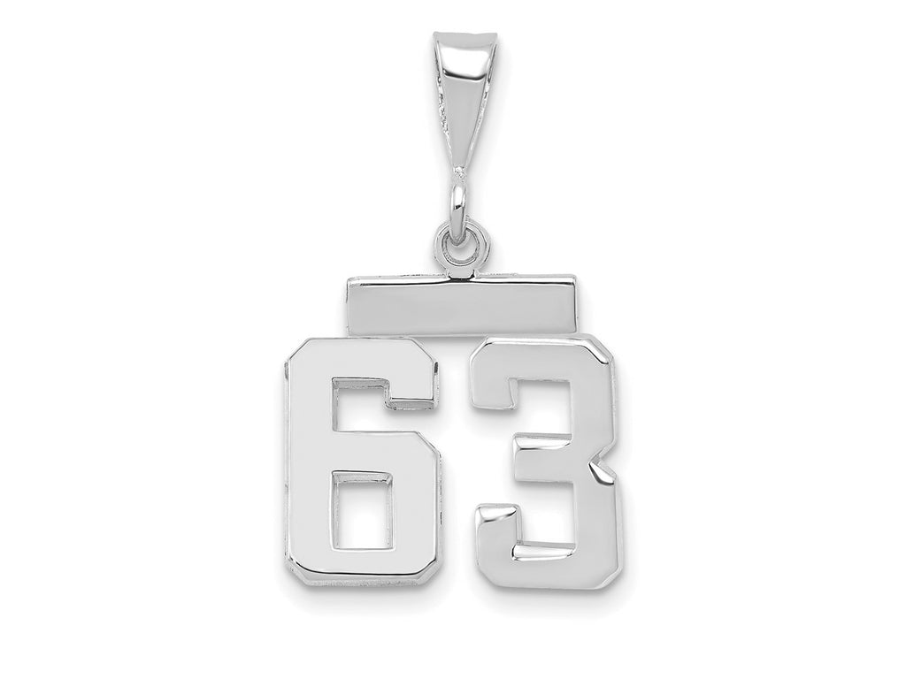 FJC Finejewelers 14 kt White Gold Small Polished Number 63 Charm