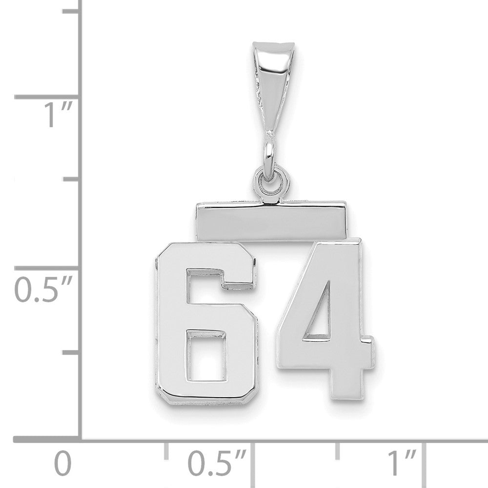 FJC Finejewelers 14 kt White Gold Small Polished Number 64 Charm