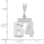 FJC Finejewelers 14 kt White Gold Small Polished Number 64 Charm