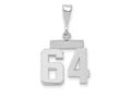 FJC Finejewelers 14 kt White Gold Small Polished Number 64 Charm
