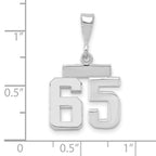 FJC Finejewelers 14 kt White Gold Small Polished Number 65 Charm