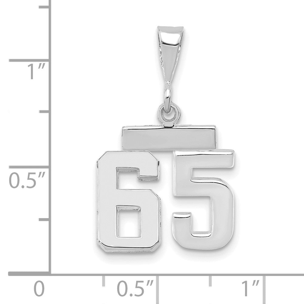 FJC Finejewelers 14 kt White Gold Small Polished Number 65 Charm