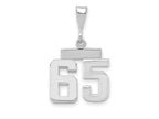 FJC Finejewelers 14 kt White Gold Small Polished Number 65 Charm