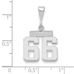 FJC Finejewelers 14 kt White Gold Small Polished Number 66 Charm