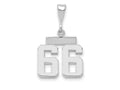 FJC Finejewelers 14 kt White Gold Small Polished Number 66 Charm