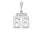 FJC Finejewelers 14 kt White Gold Small Polished Number 66 Charm