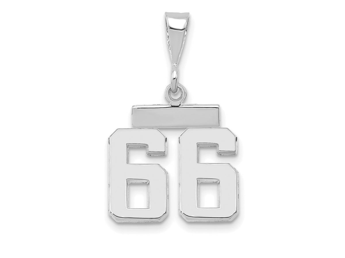 FJC Finejewelers 14 kt White Gold Small Polished Number 66 Charm