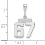 FJC Finejewelers 14 kt White Gold Small Polished Number 67 Charm
