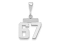 FJC Finejewelers 14 kt White Gold Small Polished Number 67 Charm