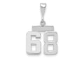 FJC Finejewelers 14 kt White Gold Small Polished Number 68 Charm
