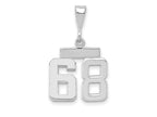 FJC Finejewelers 14 kt White Gold Small Polished Number 68 Charm