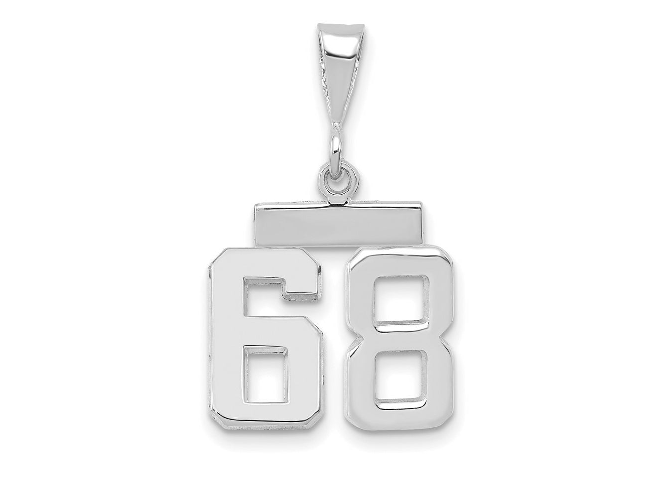 FJC Finejewelers 14 kt White Gold Small Polished Number 68 Charm