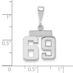 FJC Finejewelers 14 kt White Gold Small Polished Number 69 Charm