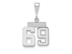 FJC Finejewelers 14 kt White Gold Small Polished Number 69 Charm