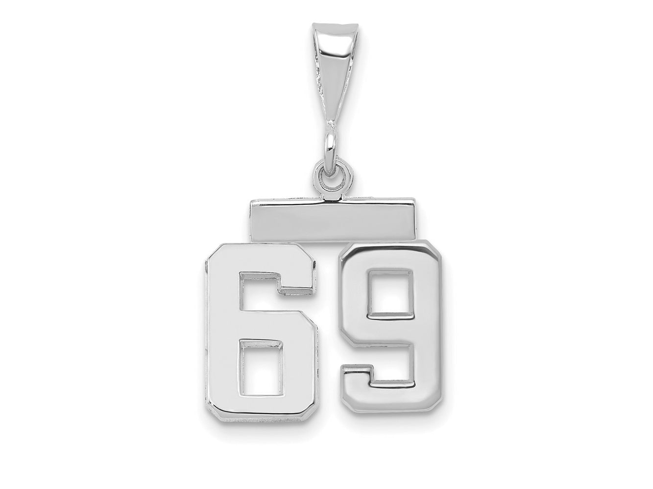 FJC Finejewelers 14 kt White Gold Small Polished Number 69 Charm