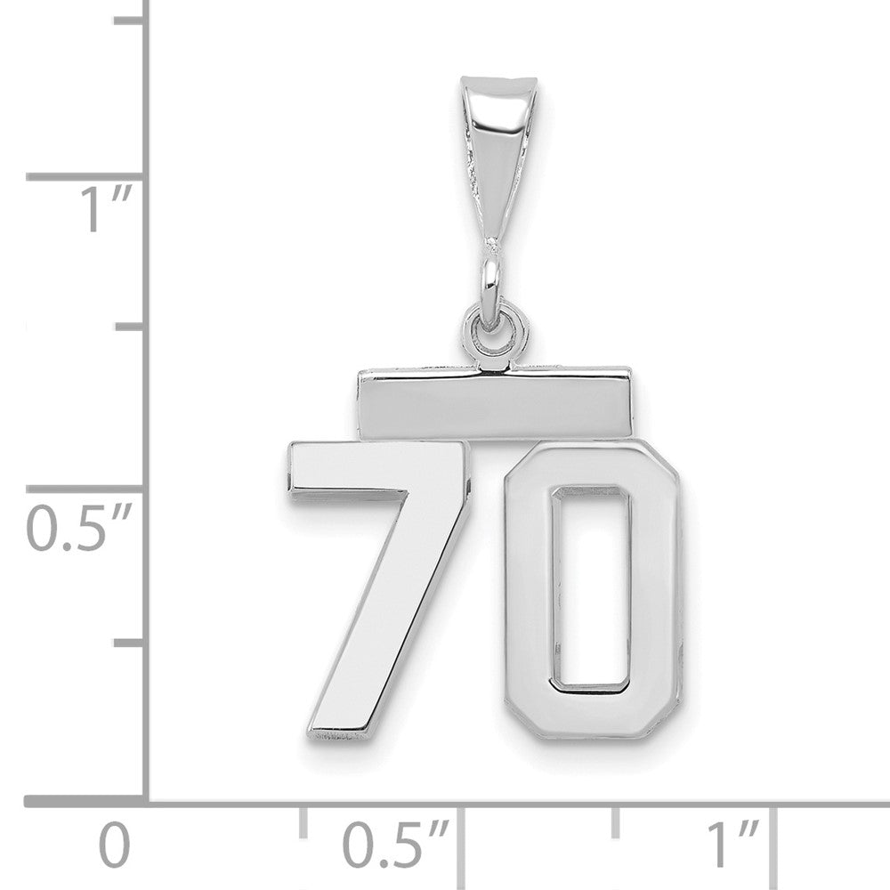 FJC Finejewelers 14 kt White Gold Small Polished Number 70 Charm