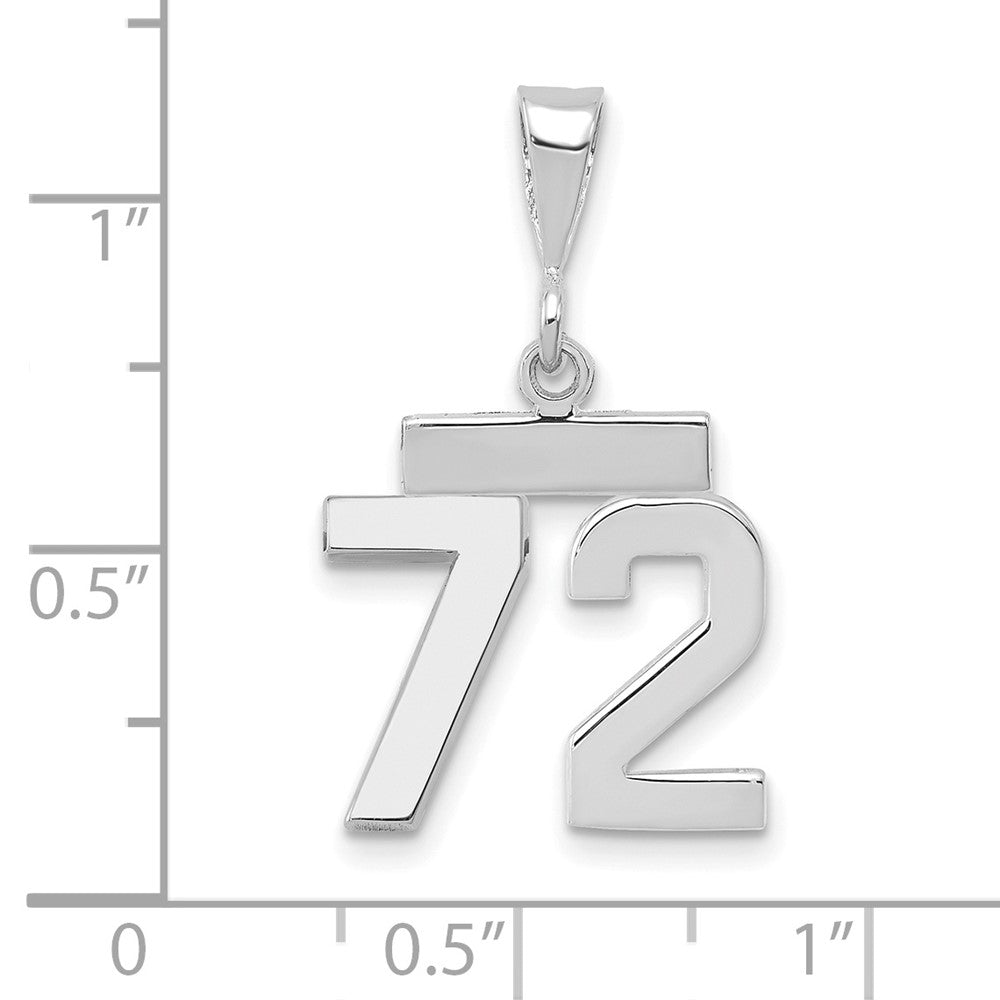 FJC Finejewelers 14 kt White Gold Small Polished Number 72 Charm