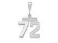 FJC Finejewelers 14 kt White Gold Small Polished Number 72 Charm